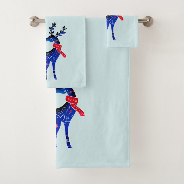 Pareja de renos de Navidades nórdicos azules (In situ)