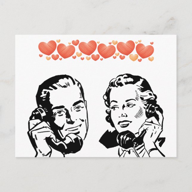 PAREJA DE RETRO ENAMORADA DE LA TARJETA DE TELÉFON (Anverso)