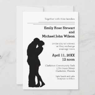 Pareja de Silueta Moderna - Invitación de Boda