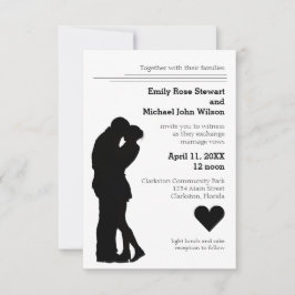 Pareja de Silueta Moderna - Invitación de Boda 3x5