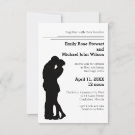 Pareja de Silueta Moderna - Invitación de Boda 3x5