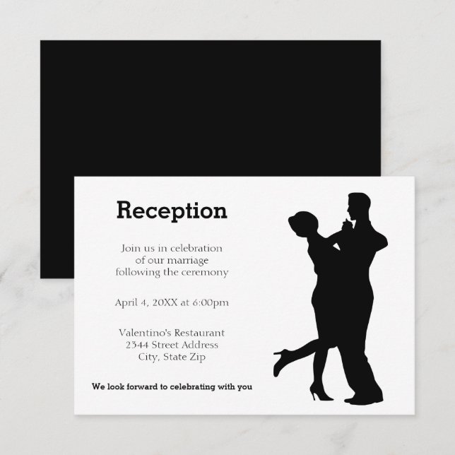 Pareja de Silueta Moderna - Invitación de Recepció (Anverso / Reverso)