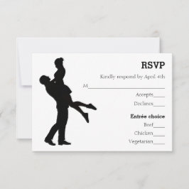 Pareja de Silueta Moderna - Tarjeta de RSVP