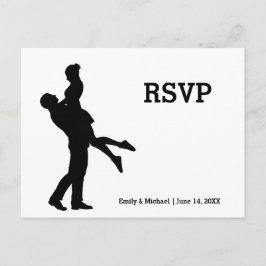 Pareja de Silueta Moderna - Tarjeta Postal de RSVP