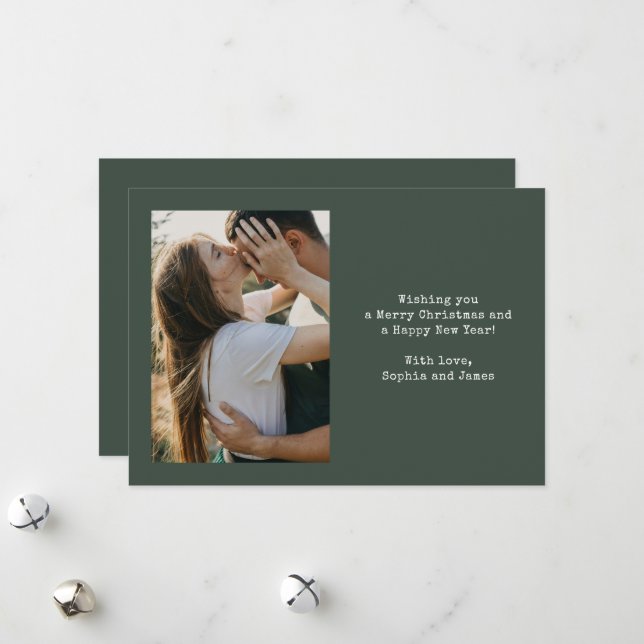 Pareja de tipografía simple Foto Verde Navidad (Anverso/Reverso In Situ)