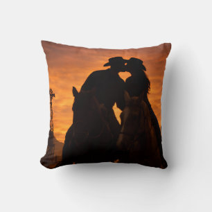 Pareja de vaquero occidental Almohada decorativa