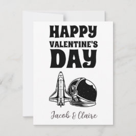 Pareja del Día de San Valentín Corazón Simple Feli