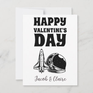 Pareja del Día de San Valentín Corazón Simple Feli