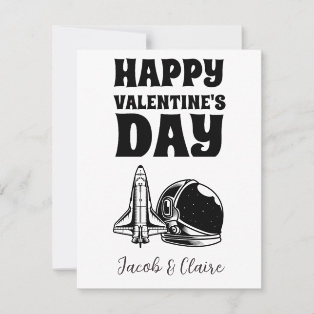 Pareja del Día de San Valentín Corazón Simple Feli (Anverso)