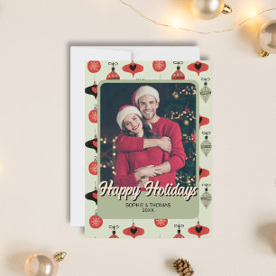 Pareja en foto de Navidad verde