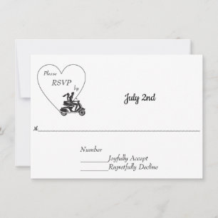 Pareja en la invitación a la boda de motocicletas 