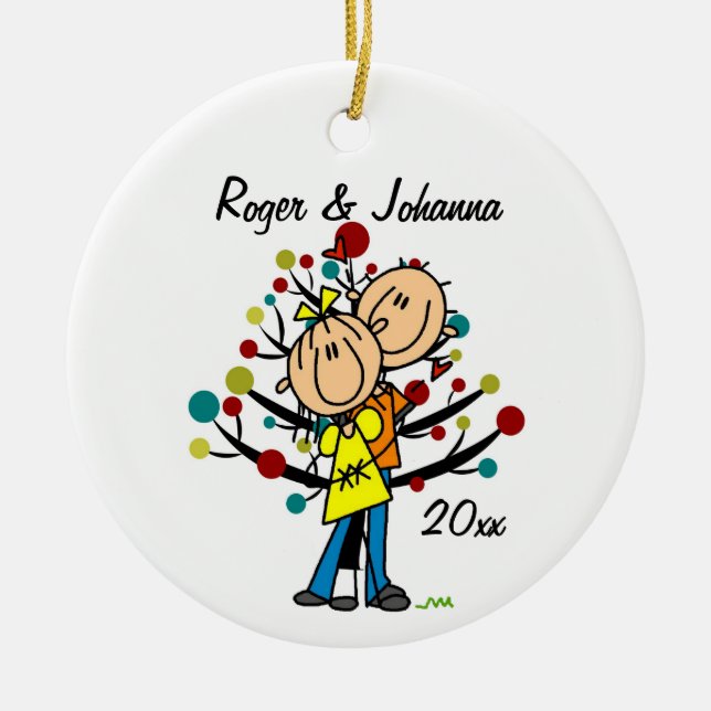 Pareja enamorada 1 Navidades Ornamento personaliza (Frente)