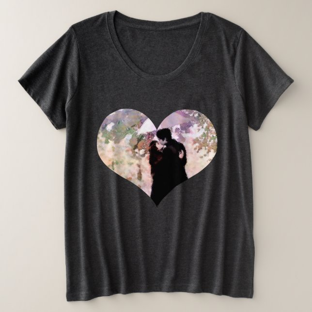 Pareja enamorada besándose en la lluvia abstracto  (Anverso del diseño)