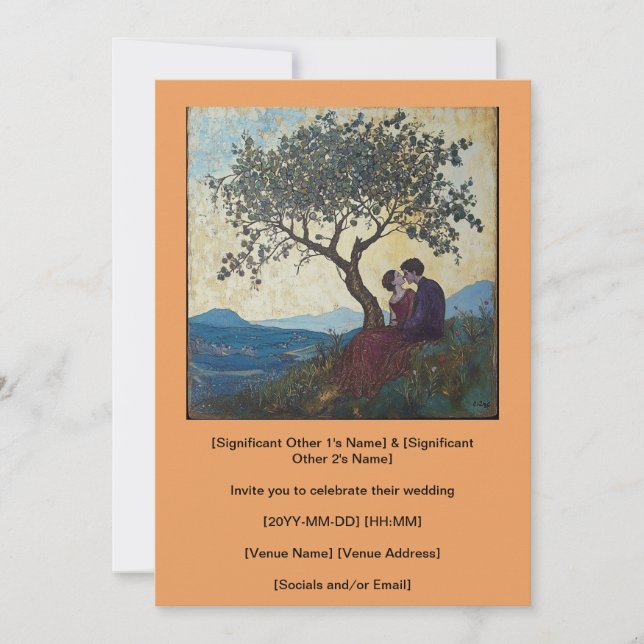 Pareja enamorada besándose felizmente Invitación (Anverso)