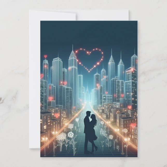 Pareja Enamorada En Medio De Una Ciudad (Anverso)