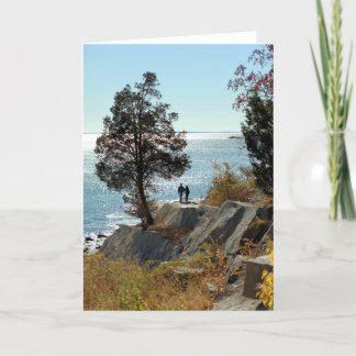 Pareja enamorada - Tarjeta de saludo en blanco