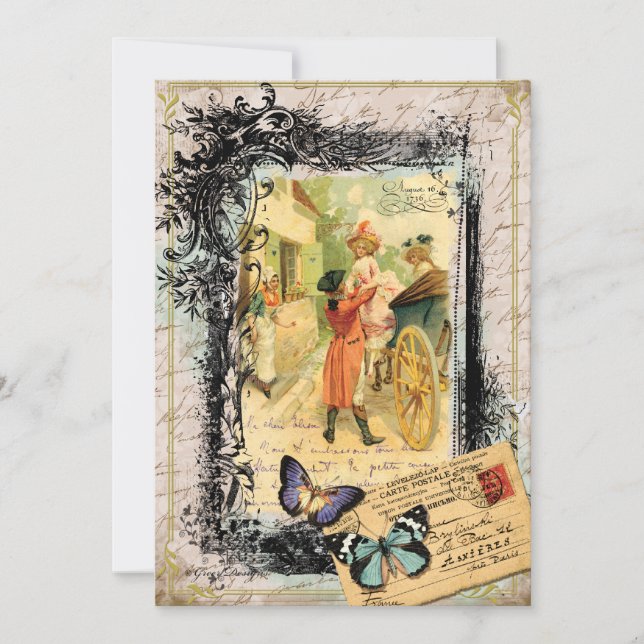 Pareja francesa invitada con tarjeta de transporte (Anverso)