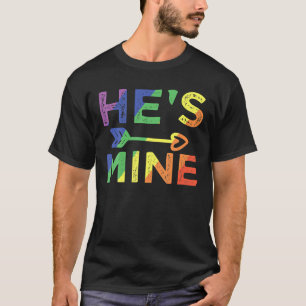 Pareja Gay Hombres Camiseta Combinando Él Es Mío O