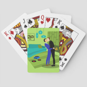 Pareja Gay Retro Enamorada Cartas Clásicas De Jueg