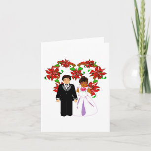 Pareja Interracial de Boda de Navidad Corona de Co