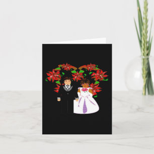 Pareja Interracial de Boda en Navidad Corona de Co
