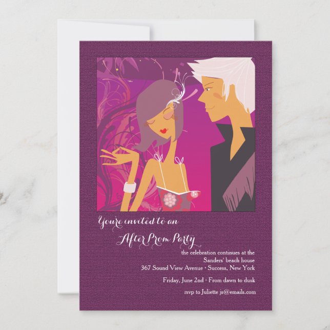 Pareja Joven Después De Invitación Del Prom (Anverso)