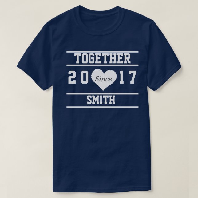 Pareja "Juntos Desde..." Camiseta (Diseño del anverso)
