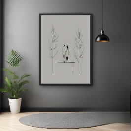 Pareja minimalista Arte de línea moderna