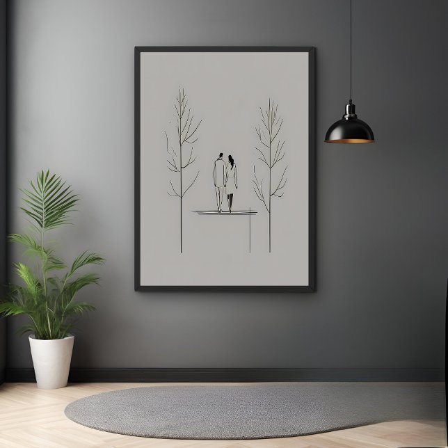 Pareja minimalista Arte de línea moderna (Subido por el creador)
