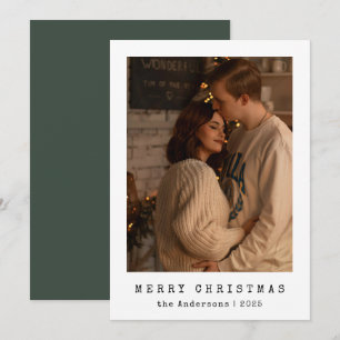 Pareja Minimalista Moderna Foto Navidad Verde
