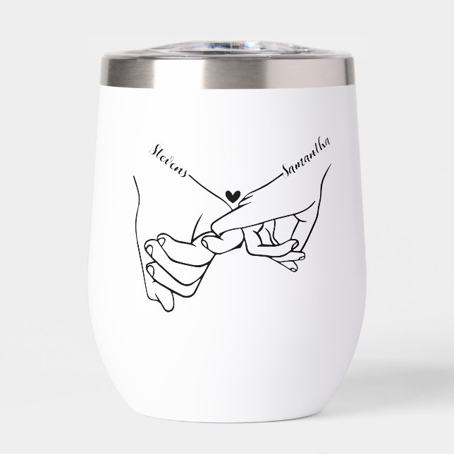 Pareja moderna con las manos boda de nombre person (Frente)