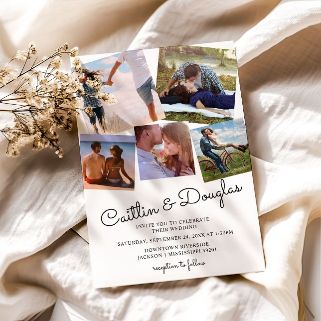 Pareja moderna de estilo 6 Invitación a la boda fo (Subido por el creador)
