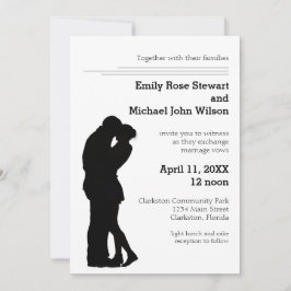 Pareja moderna de silueta - Invitación a la boda