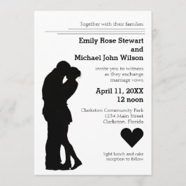Pareja moderna de silueta - Invitación a la boda