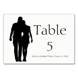 Pareja moderna de silueta - Tarjeta de mesa 3x5