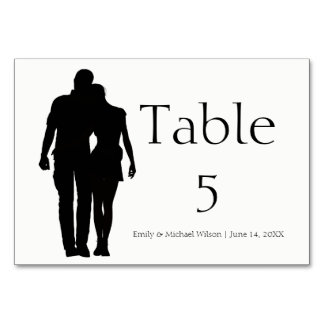 Pareja moderna de silueta - Tarjeta de mesa 3x5