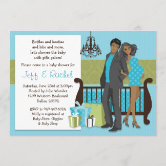 Pareja moderna Invitación Baby Shower para niño