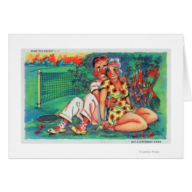 Pareja personalizado con equipo de tenis (Anverso (Horizontal))