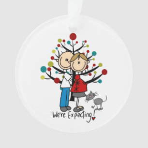 Pareja personalizado Expectante Con Ornamento Acrí