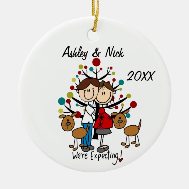 Pareja personalizado Expectativa Con Ornamento De  (Frente)
