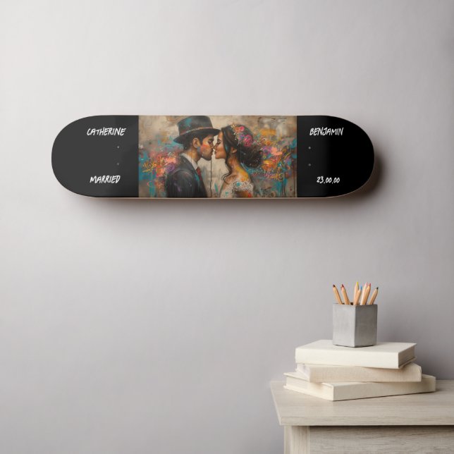 Pareja Personalizar Graffiti Urban Skateboard (Arte de pared (horz))
