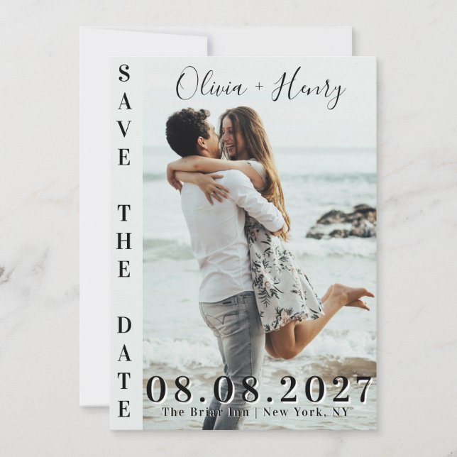 Pareja Playera Moderna Costera Foto Anuncio de Com (Anverso)