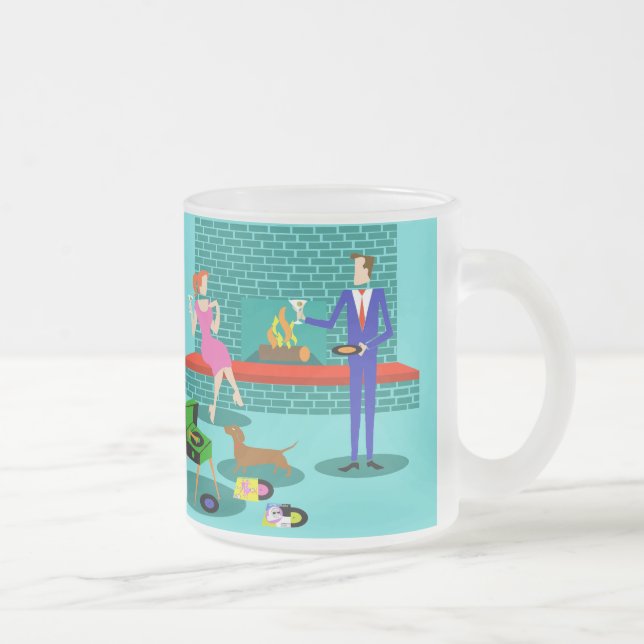 Pareja retro con jarra de vidrio de perro (Derecha)