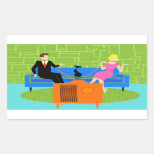 Pareja retro con Pegatinas gatos