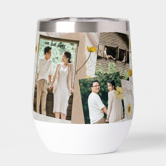 Pareja romántica 3 fotos, Personalizado personaliz (Trasero)