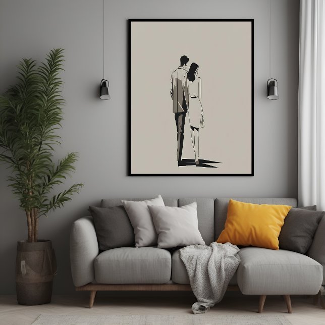 Pareja romántica arte de línea Minimalista (Subido por el creador)
