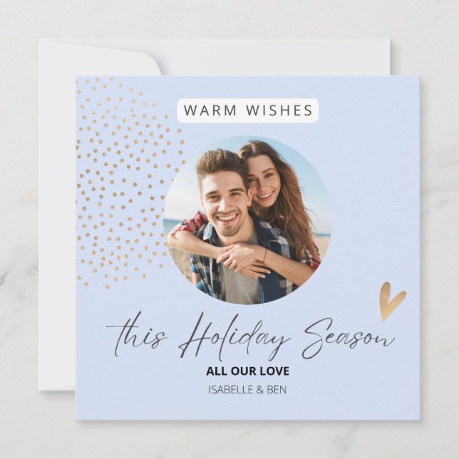 Pareja sencilla foto festiva Navidad vacaciones (Anverso)