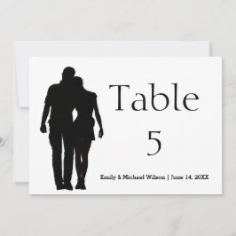 Pareja Silueta Moderna - Número de Mesa 5x7