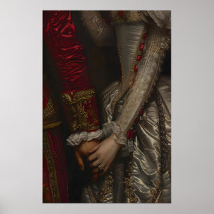 Pareja Victoriana Tomados de la Mano, Impresión Ba