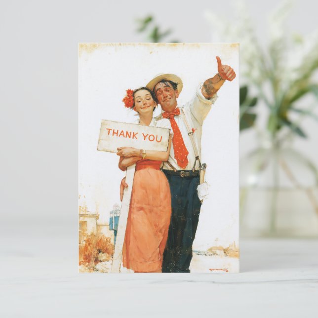 Pareja Vintage Gracias (Anverso de pie)